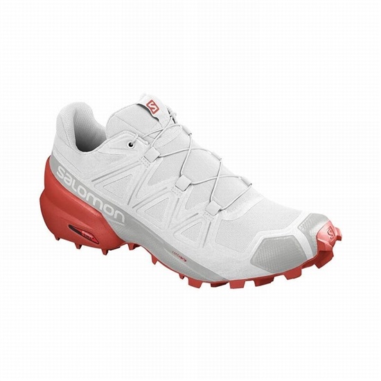 Salomon SPEEDCROSS 5 Trailove Bezecke Tenisky Panske Biele / Červené | 47235JKWM