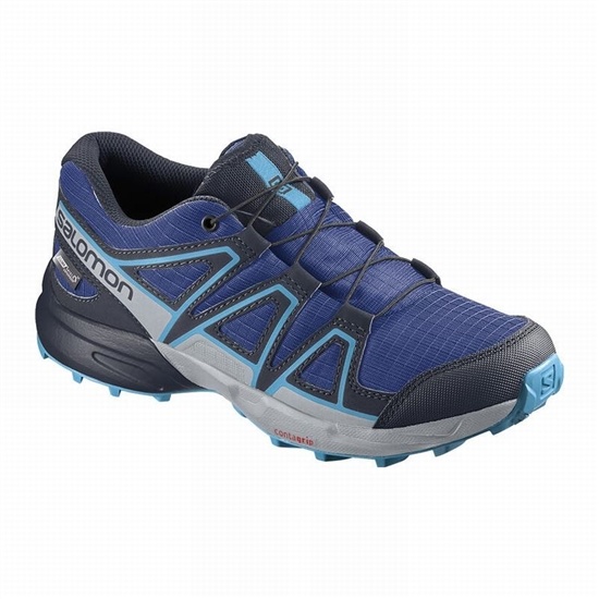 Salomon SPEEDCROSS CLIMASALOMON WATERPROOF Trailove Bezecke Tenisky Detske Námornícka Modrá / Modre