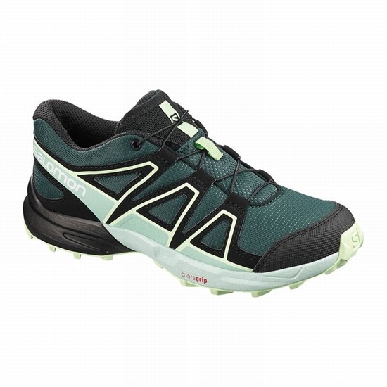 Salomon SPEEDCROSS Trailove Bezecke Tenisky Detske Zelene / Čierne | 31082NPEZ