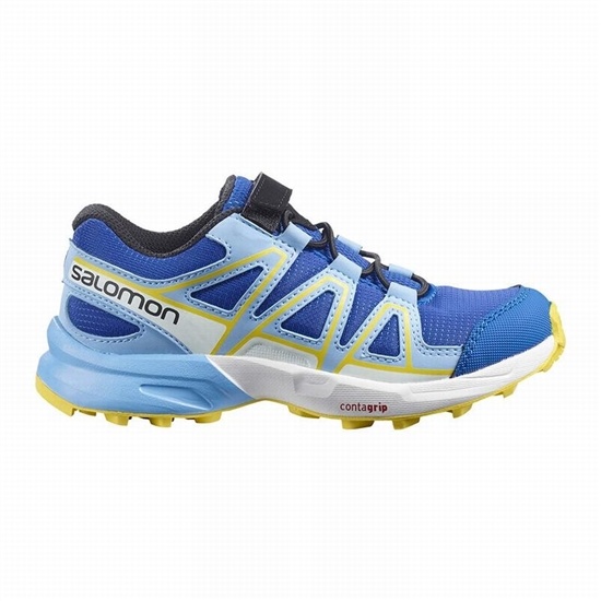 Salomon SPEEDCROSS Trailove Bezecke Tenisky Detske Modre / Citrón | 52860ASQV