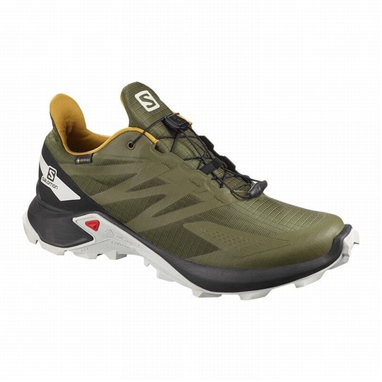 Salomon SUPERCROSS BLAST GTX Trailove Bezecke Tenisky Panske Olivovo Zelená / Čierne | 76812NYJV