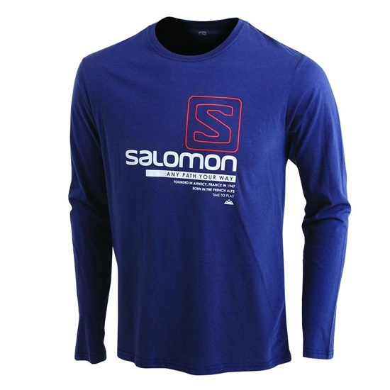 Salomon TRAIL LS M Tricko Panske Námornícka Modrá | 84536HFKS