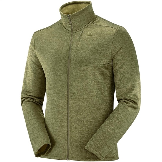 Salomon TRANSITION FZ MID M Midlayers Panske Olivovo Zelená | 41932XGZW