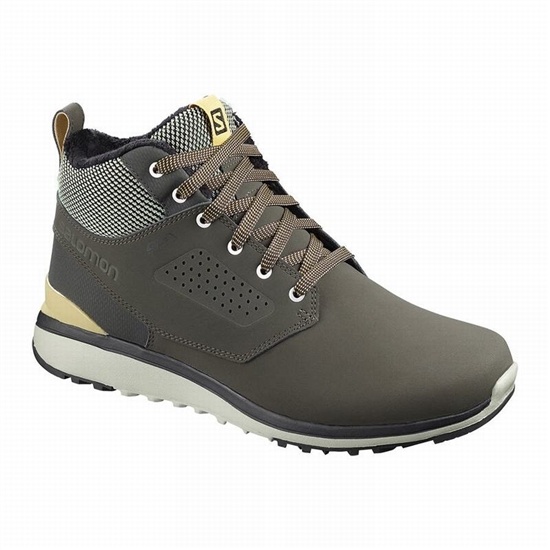 Salomon UTILITY FREEZE CLIMASALOMON WATERPROOF Zimne Topanky Panske Olivovo Zelená / Siva | 48561SHZ