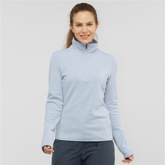 Salomon WARM AMBITION HALF ZIP W Jacket Midlayers Damske Modre | 81943ZRPN