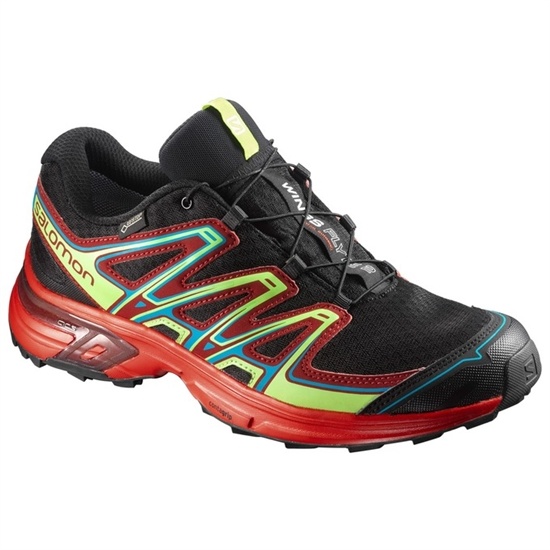 Salomon WINGS FLYTE 2 GTX Trailove Bezecke Tenisky Panske Čierne / Tmavo Červené | 60453HGJQ