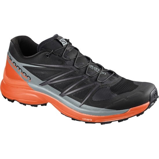 Salomon WINGS PRO 3 Trailove Bezecke Tenisky Panske Čierne / Siva / Oranžové | 70856LNRW