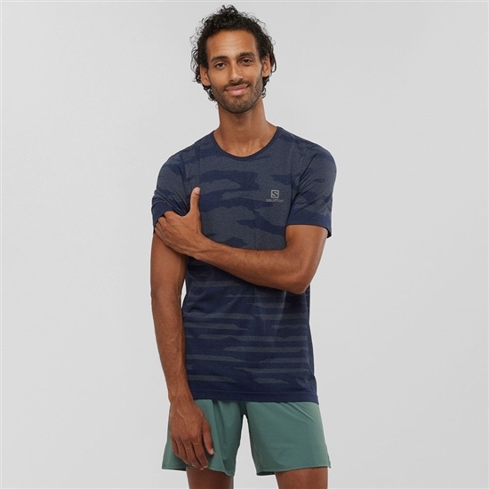 Salomon XA CAMO TEE Kratke Sleeve Tricko Panske Námornícka Modrá | 05329GVCR