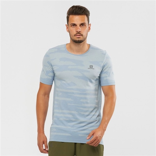 Salomon XA CAMO TEE Kratke Sleeve Tricko Panske Modre | 64370OBFX