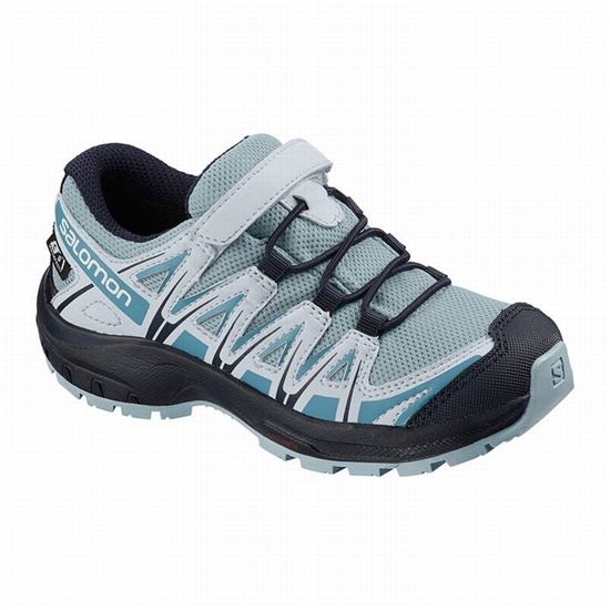 Salomon XA PRO 3D CSWP K Trailove Bezecke Tenisky Detske Siva Modre | 54297YXTM