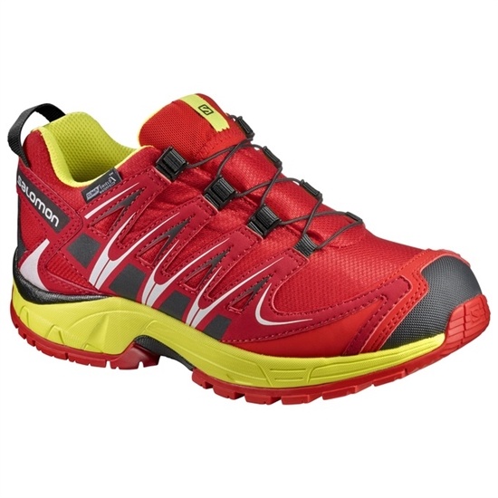 Salomon XA PRO 3D CSWP K Trailove Bezecke Tenisky Detske Červené / Žlté | 74650LAXQ