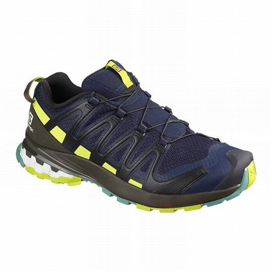 Salomon XA PRO 3D V8 Trailove Bezecke Tenisky Panske Námornícka Modrá / Svetlo Zelene | 94812UNKA
