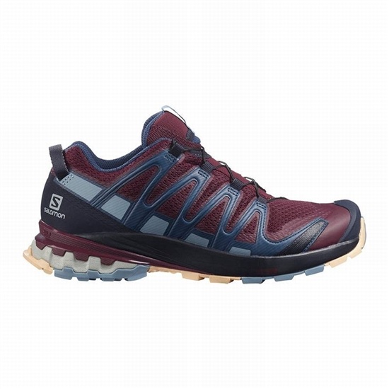 Salomon XA PRO 3D V8 Trailove Bezecke Tenisky Damske Bordove / Modre | 96813HUSE