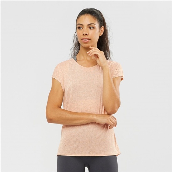 Salomon XA SLEEVE TECH W Kratke Sleeve Tricko Damske Béžové | 40317QFCL
