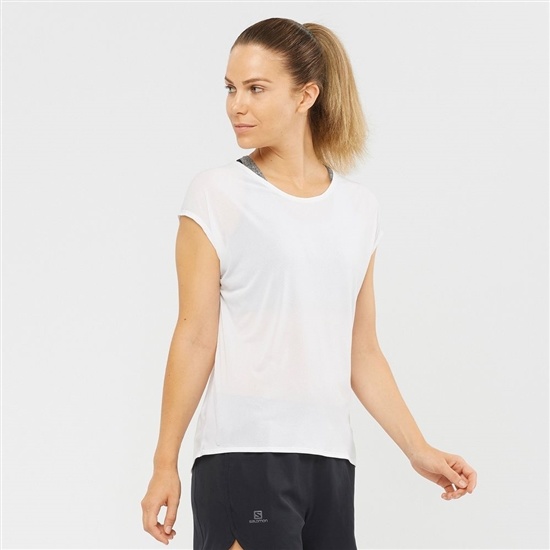 Salomon XA SLEEVE TECH W Kratke Sleeve Tricko Damske Biele | 47182QEGM