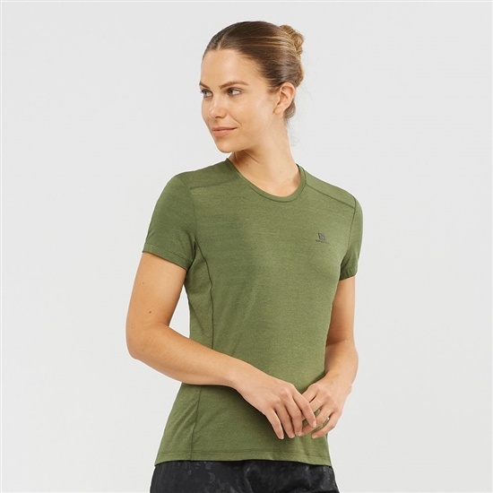 Salomon XA W Kratke Sleeve Tricko Damske Olivovo Zelená | 67123IDUV