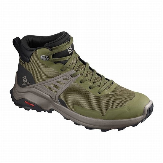 Salomon X RAISE MID GORE-TEX Turisticke Topanky Panske Olivovo Zelená / Čierne | 18935PCUD