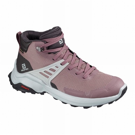 Salomon X RAISE MID GORE-TEX Turisticke Topanky Damske Bordove | 78954BKXE