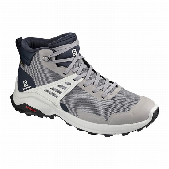 Salomon X RAISE MID GORE-TEX Turisticke Topanky Panske Siva / Námornícka Modrá | 91028QIHA