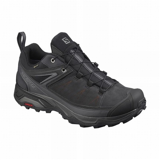 Salomon X ULTRA 3 LEATHER GORE-TEX Turisticke Topanky Panske Čierne | 76925LKRS