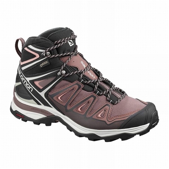 Salomon X ULTRA 3 MID GORE-TEX Turisticke Topanky Damske Čierne / Koralove | 08425TNIA