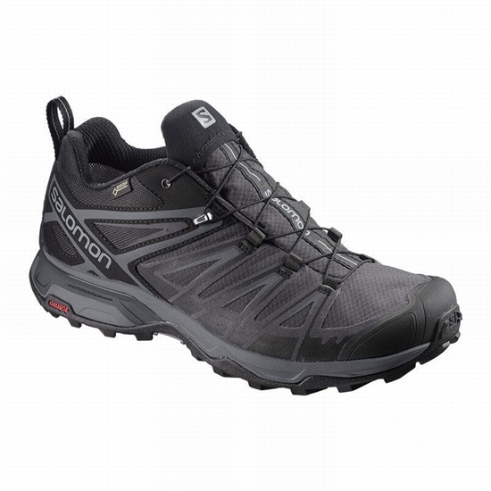Salomon X ULTRA 3 WIDE GORE-TEX Turisticke Topanky Panske Čierne | 43051XHFI